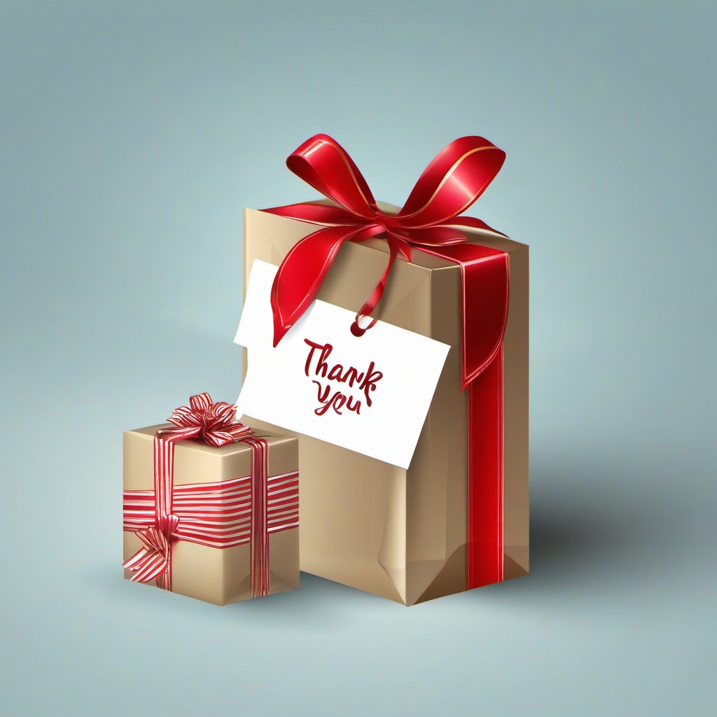 Thank You clipart - thank you note with a gift  