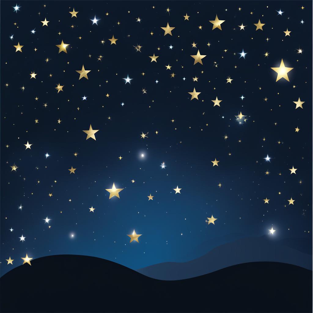 star clipart - glittering in a clear night sky. 