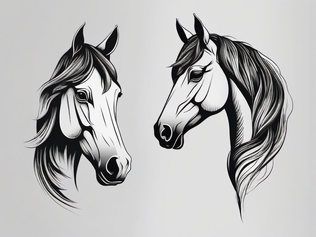 horse head tattoo traditional  simple tattoo,minimalist,white background