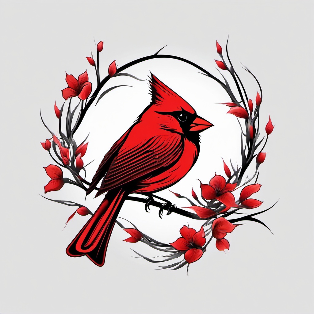 Cardinal Tattoo Ideas - Cardinal bird tattoo designs  minimal tattoo design, white background