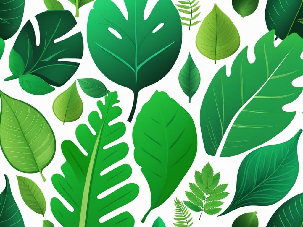 leaf clipart - green and vibrant in the forest. 