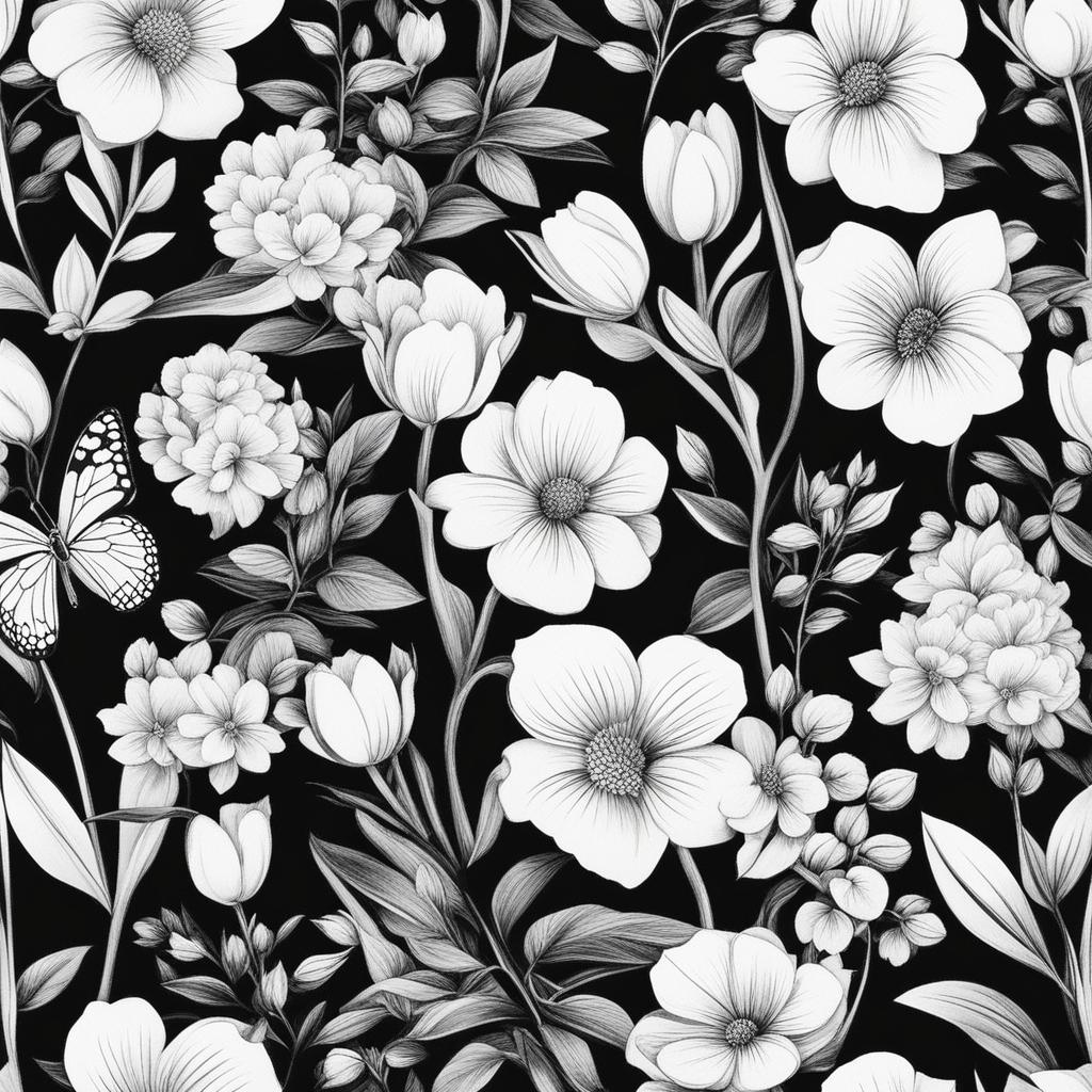 spring clipart black and white 