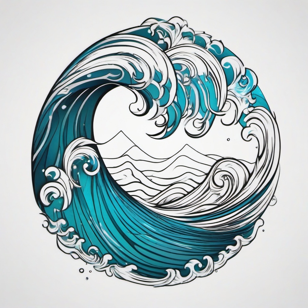 Aquarius Wave Tattoo - Blends the Aquarius zodiac sign with wave elements, embodying uniqueness and individuality.  simple tattoo design