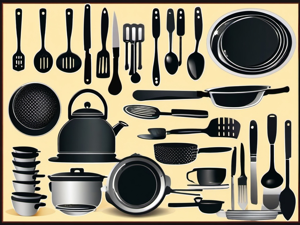 Cooking clipart - kitchen with utensils  vector clipart