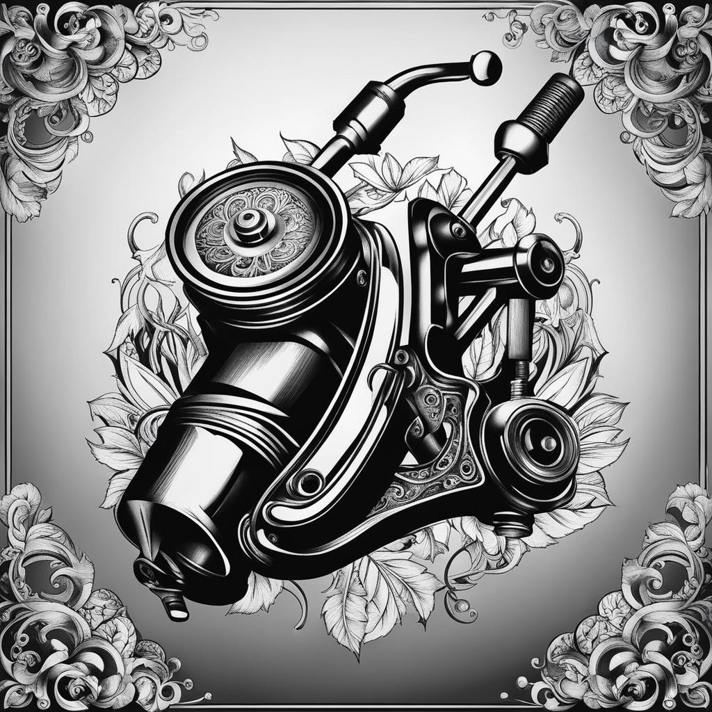 tattoo machine black and white design 