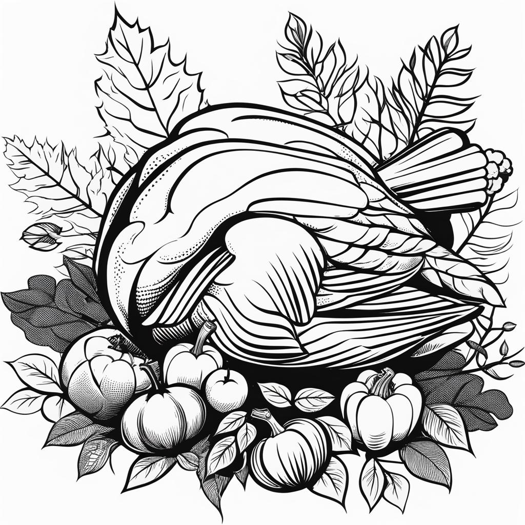 thanksgiving clip art black and white 