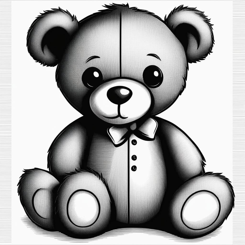 teddy bear clipart black and white 