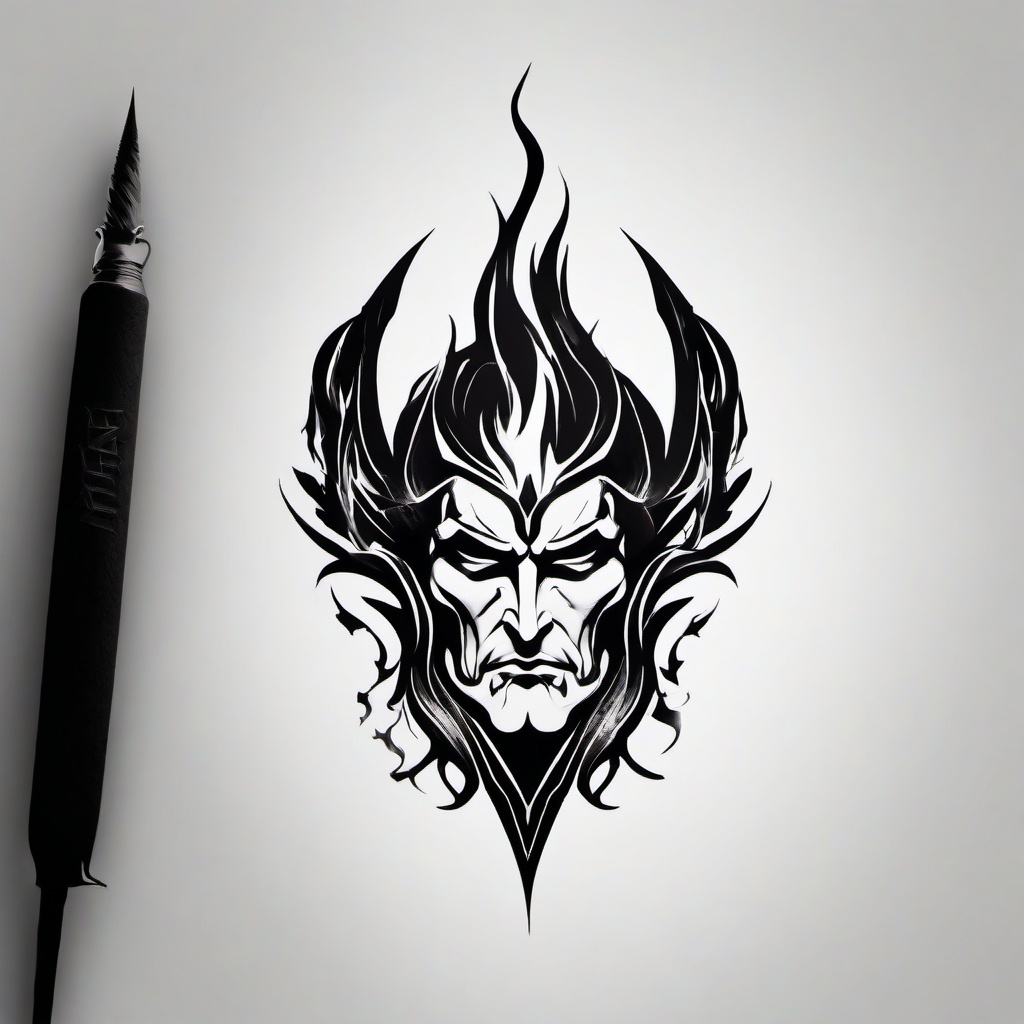 hades tattoo small  simple tattoo,minimalist,white background