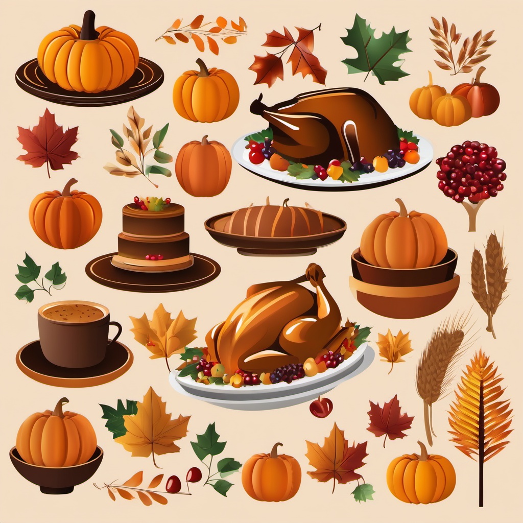 Thanksgiving Decor clipart - Decorating for Thanksgiving, ,vector color clipart,minimal