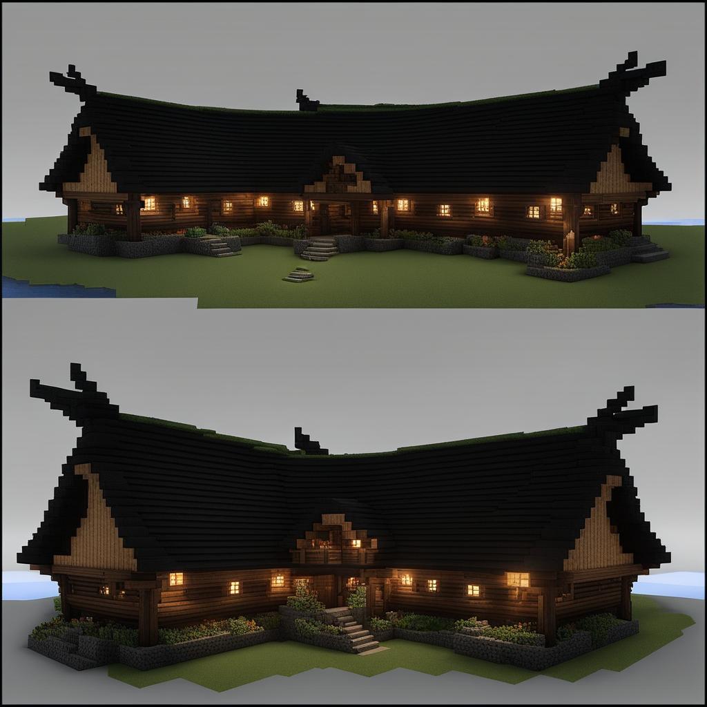 Nordic Longhouse With A Dragon-themed Longship - Minecraft