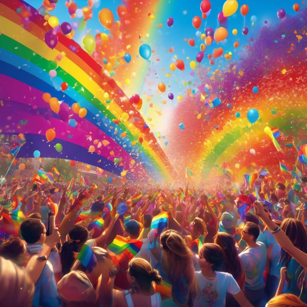 Rainbow Wallpapers - Vibrant Pride Parade  wallpaper style, intricate details, patterns, splash art, light colors