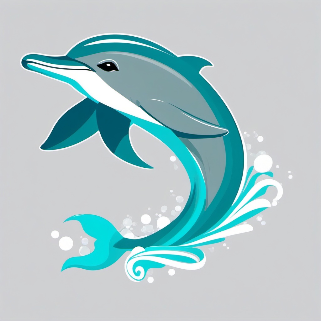 Cute Dolphin in a Turquoise Lagoon  clipart, simple