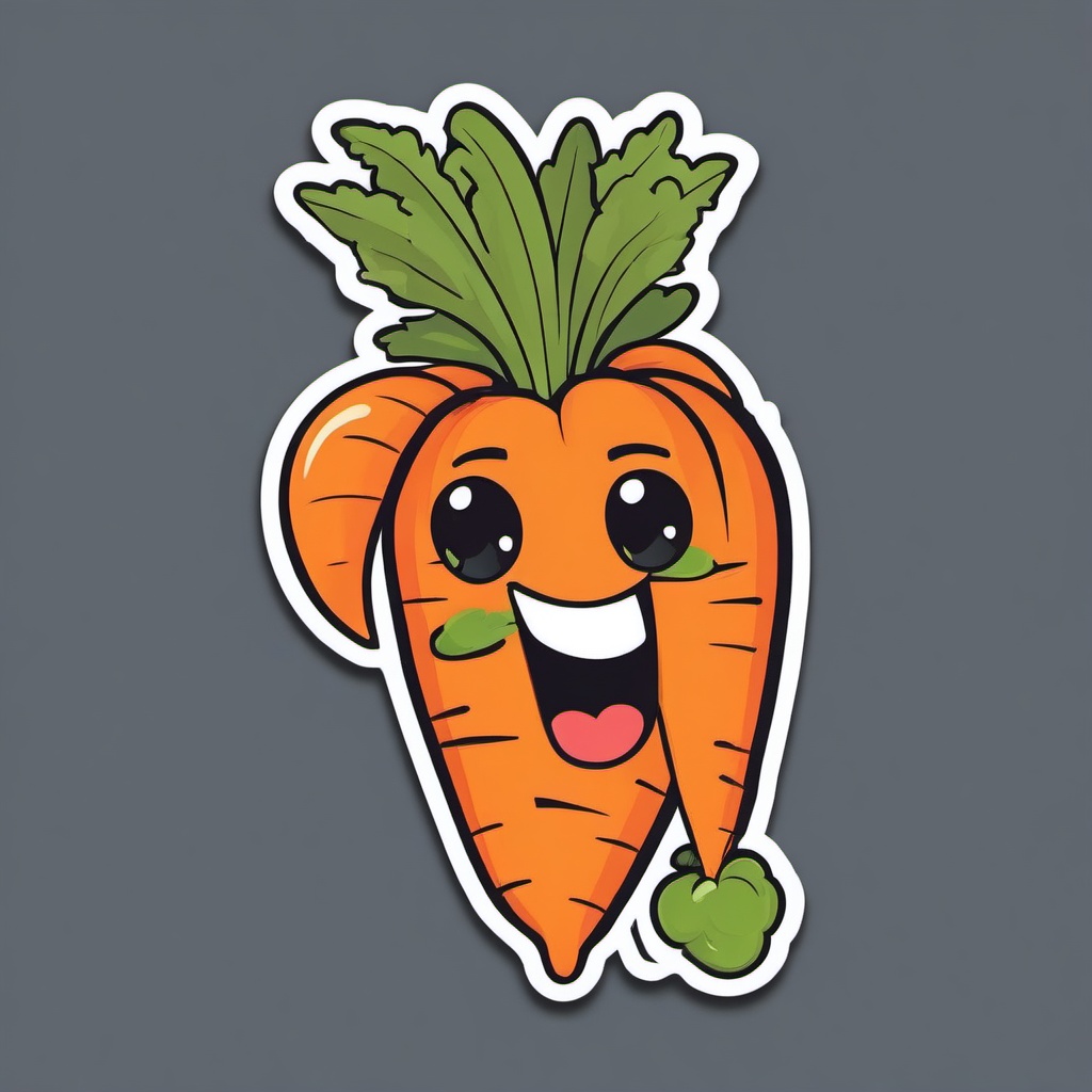 Crazy Carrot sticker- Veggie Vibes Comedy, , sticker vector art, minimalist design