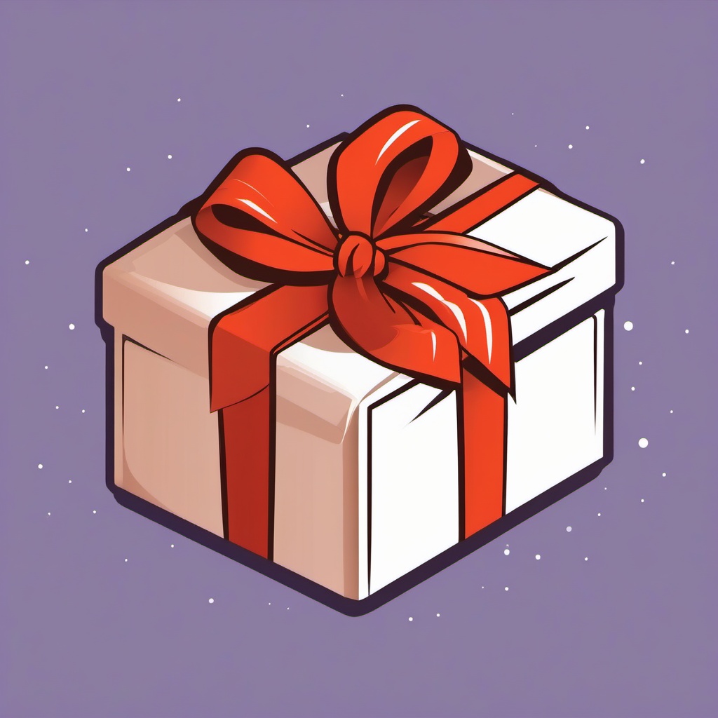 Gift Clipart - A wrapped gift with a surprise.  color clipart, minimalist, vector art, 