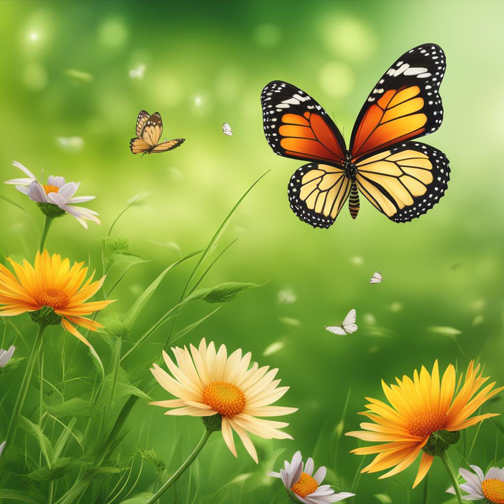 butterfly clipart transparent background in a meadow - showcasing graceful flight. 