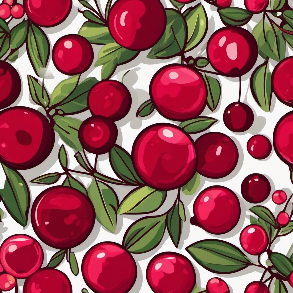 Cranberry Sticker - Tart and vibrant, a school of cranberry-colored bursts, , sticker vector art, minimalist design