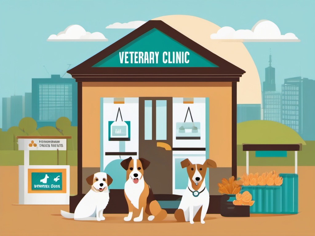 Canine Clip Art,Illustrating a veterinary clinic's flyer  simple, 2d flat