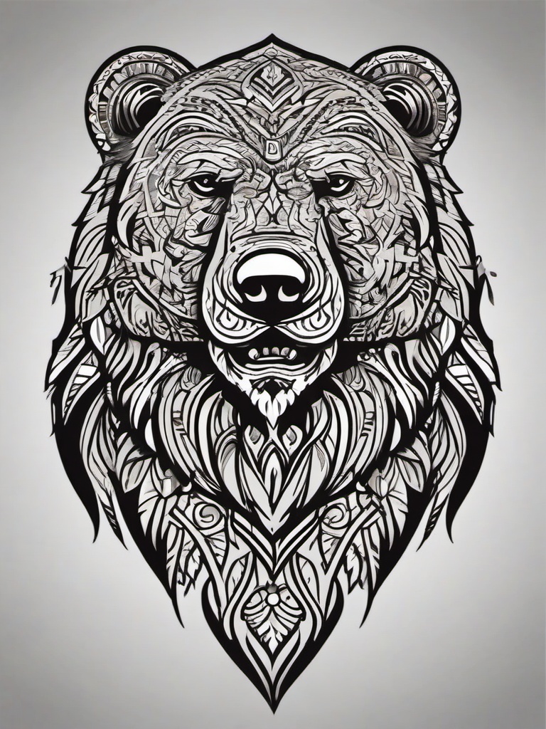 viking bear tattoo  simple vector color tattoo