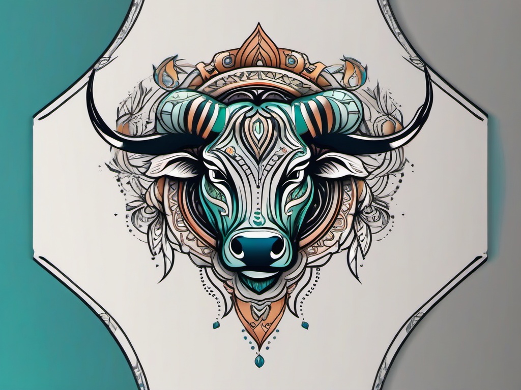 tattoo zodiac sign taurus  simple vector color tattoo