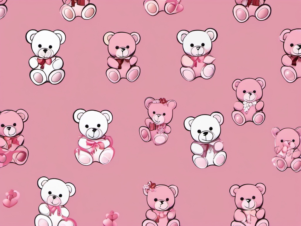 Pink Cute Teddy Bear Wallpaper - Blush pink with teddy bears  ,desktop background wallpaper