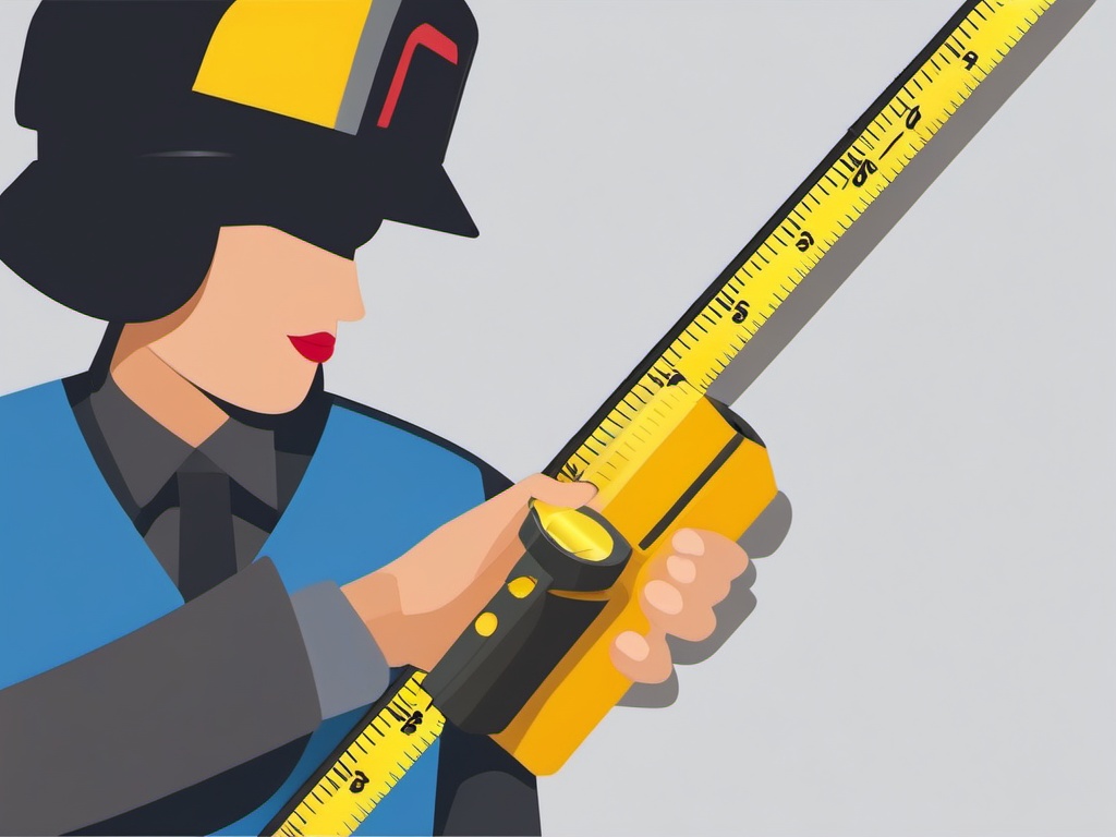 Worker with Tape Measure clipart - A worker measuring with a tape measure., ,vector color clipart,minimal