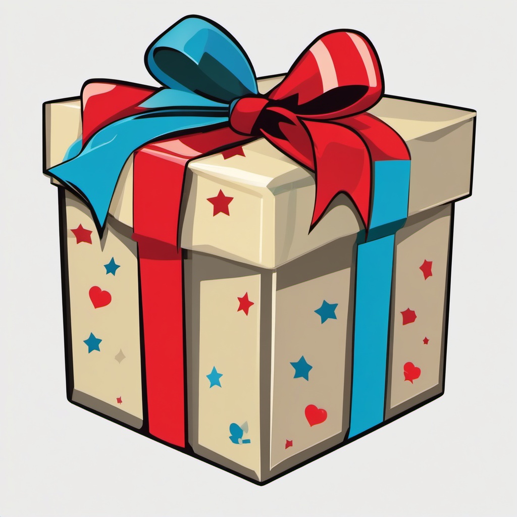 Gift box clipart - Gift box for surprises and presents,  color clipart, vector art