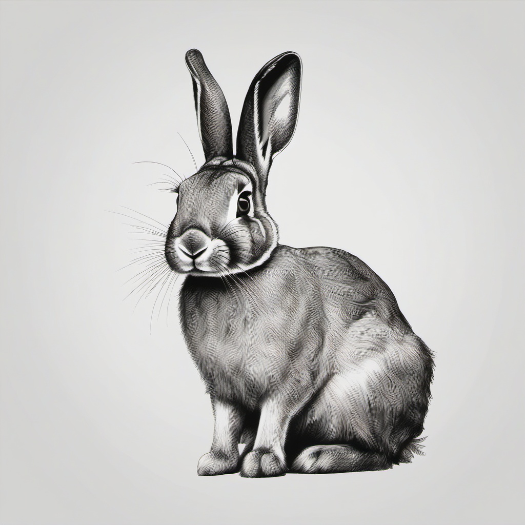 pencil drawing of rabbit  minimal rough sketch scribbles,doodles,black and white