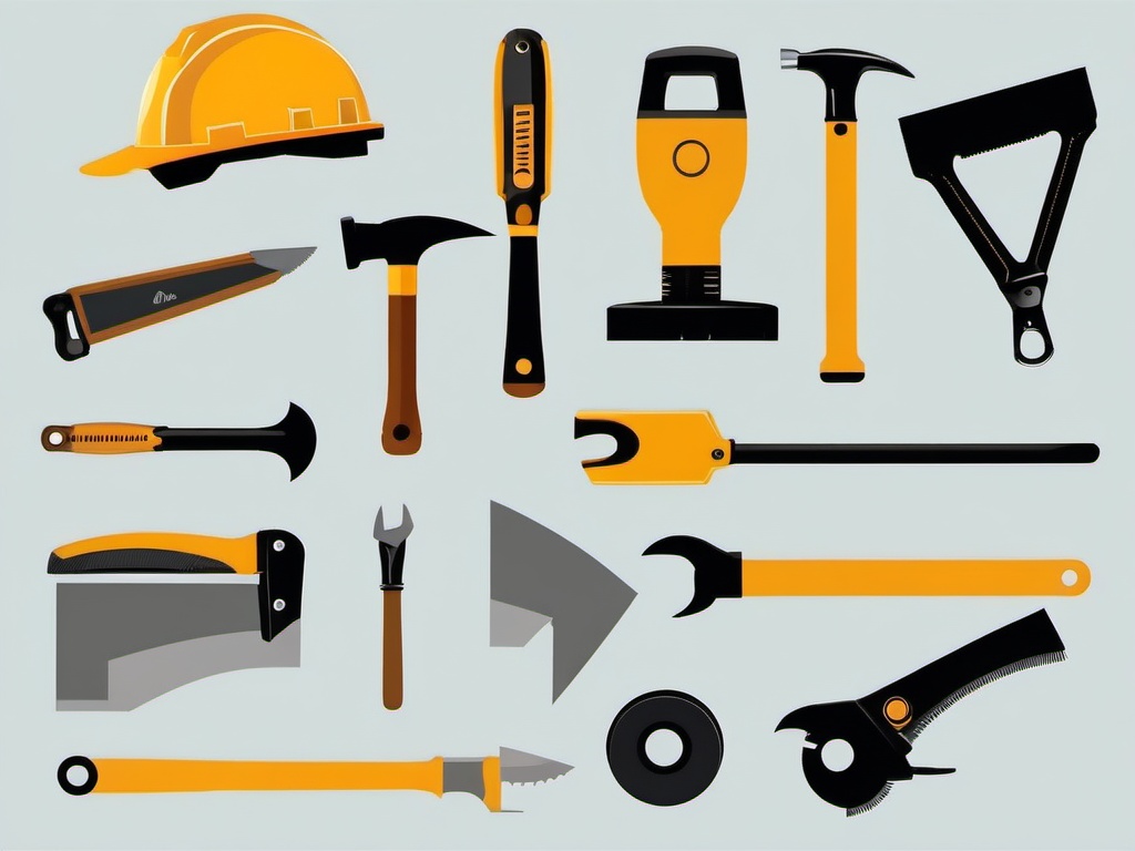 Construction Tools clipart - Various tools used in construction, including hammers, wrenches, and saws., ,vector color clipart,minimal