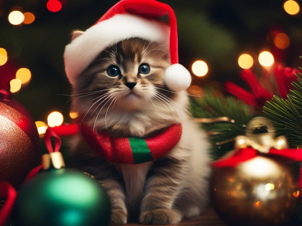 Christmas Cat Phone Wallpaper  