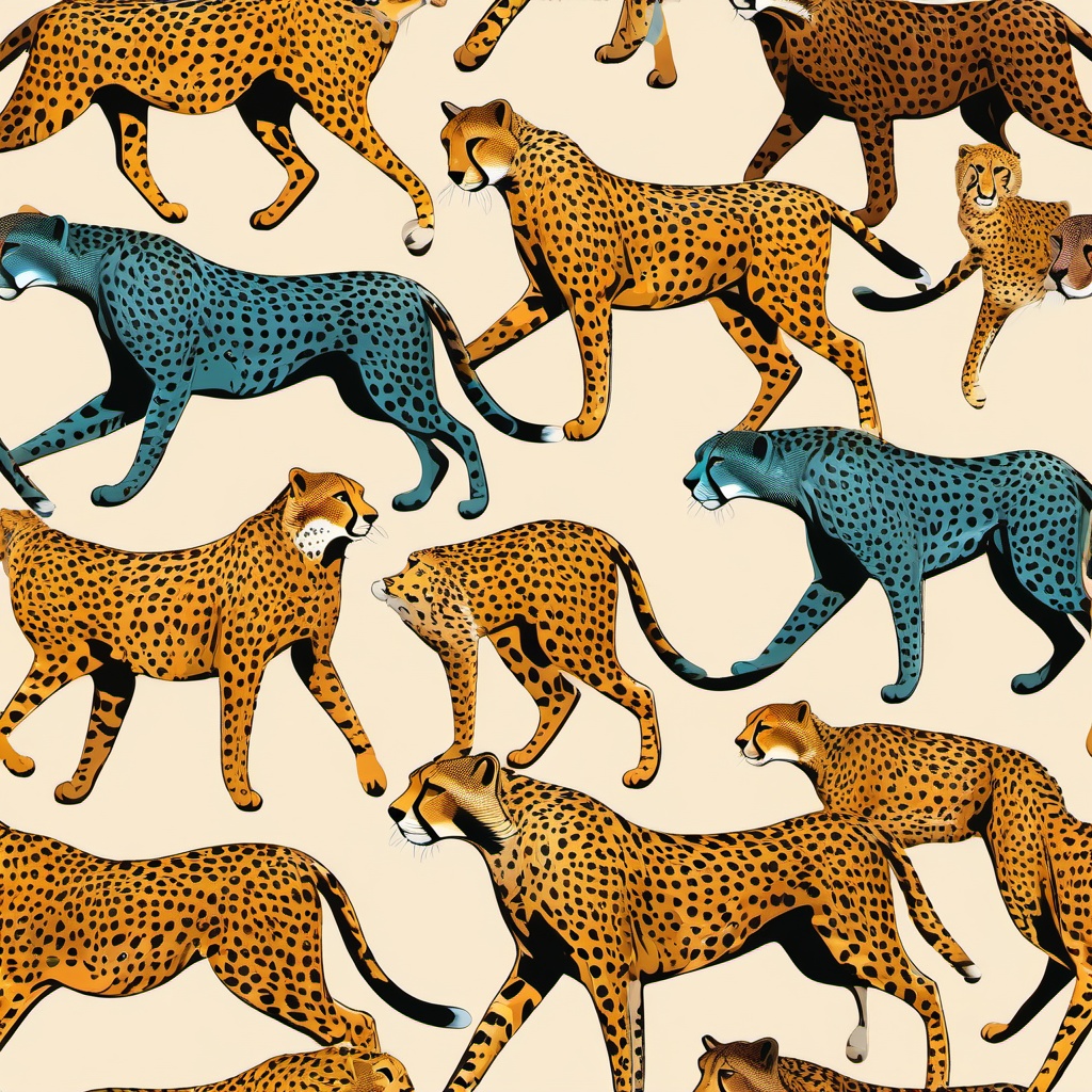 Cheetah clipart - Fastest land animal known for sprinting, ,color clipart vector style