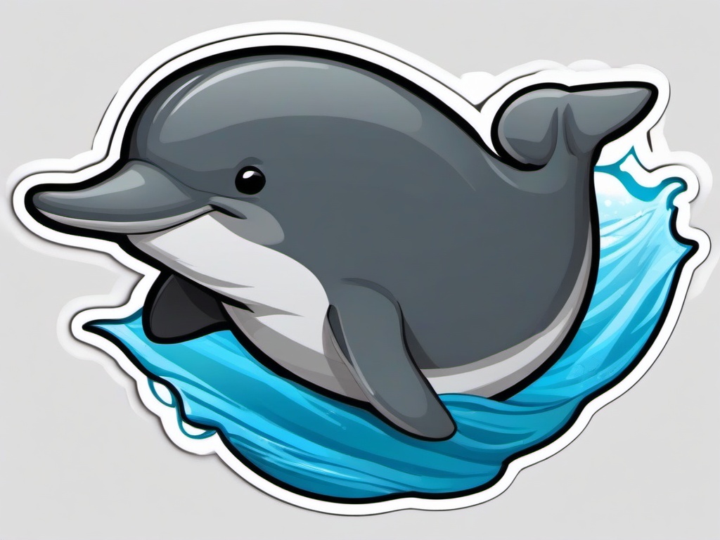 Porpoise cartoon - small, friendly sea mammal  cartoon sticker style