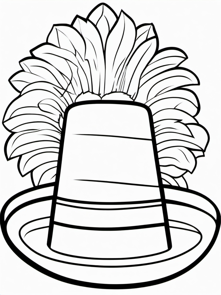 Pilgrim Hat Coloring Pages - Iconic Symbol of Thanksgiving Tradition  minimal black outline printable sheet, coloring page