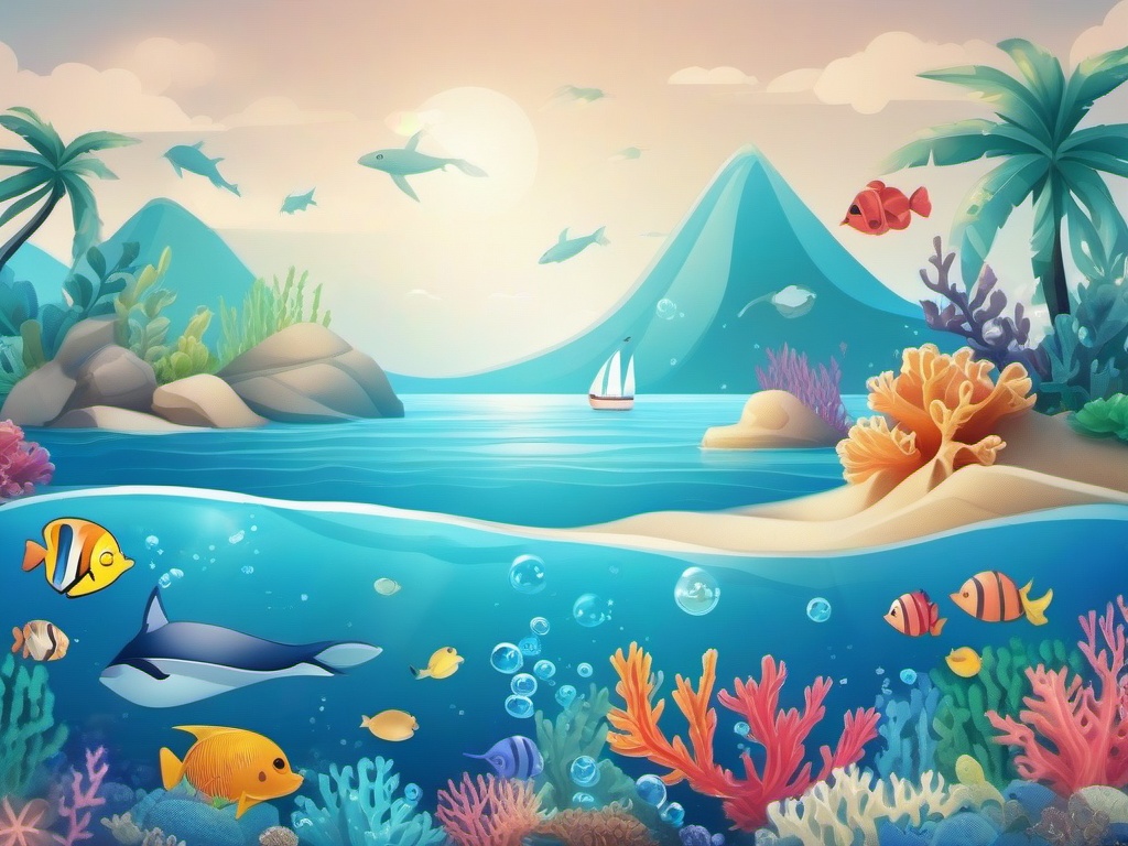 Cute Ocean Wallpaper - Ocean scenes with cute elements  ,desktop background wallpaper