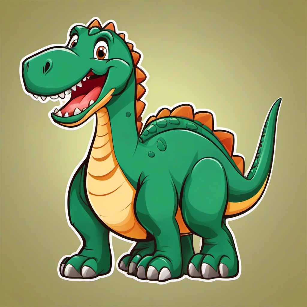 Dino clipart - cartoon dinosaur with a big smile  