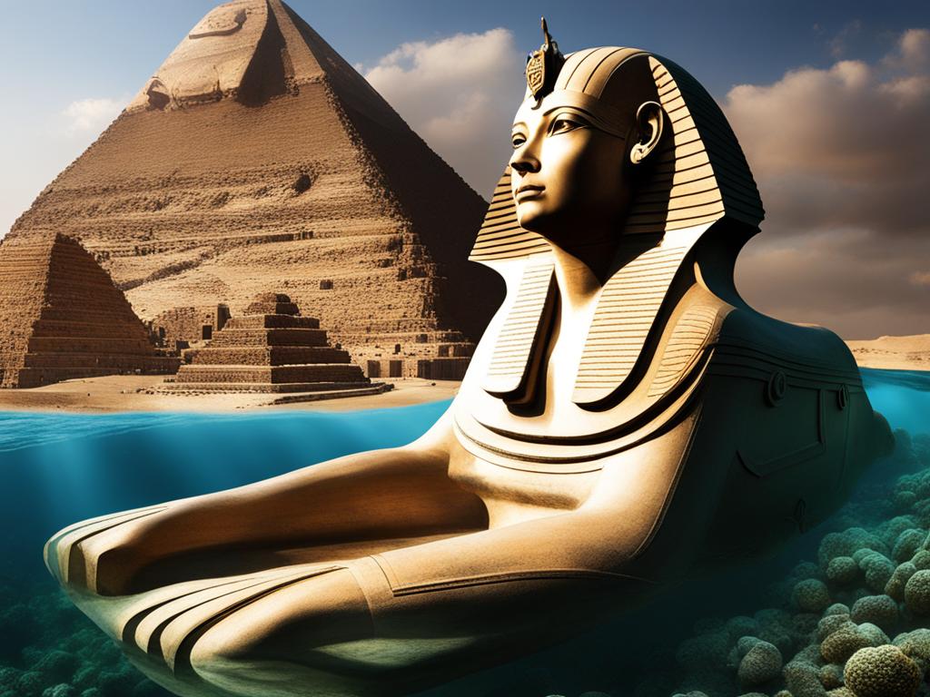 the submerged sphinx: egypt's icon reimagined beneath the waves 