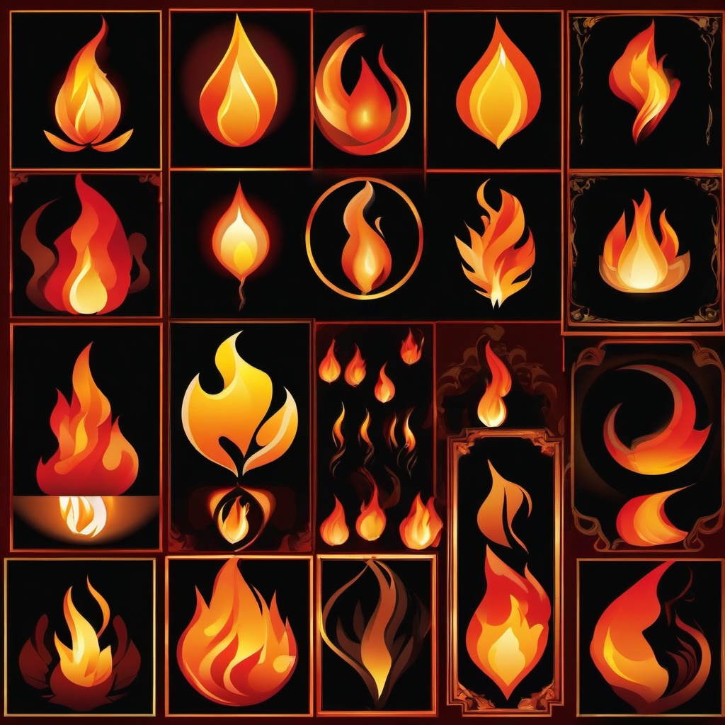 Flame clipart - fire and flame effects  vector clipart