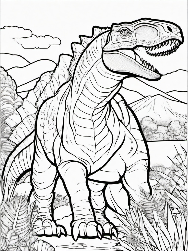 Amargasaurus Coloring Pages - Double-Spined Dinosaur  black outline printable coloring page