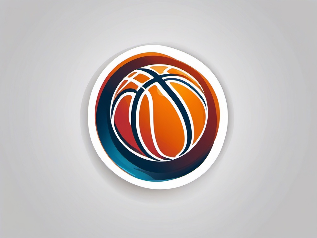 Basketball Slam  minimalist design, white background, professional color logo vector art