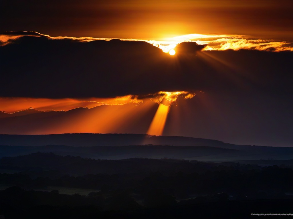 Sunset Wallpaper - Sunlight bursting through dark clouds.  sunset background