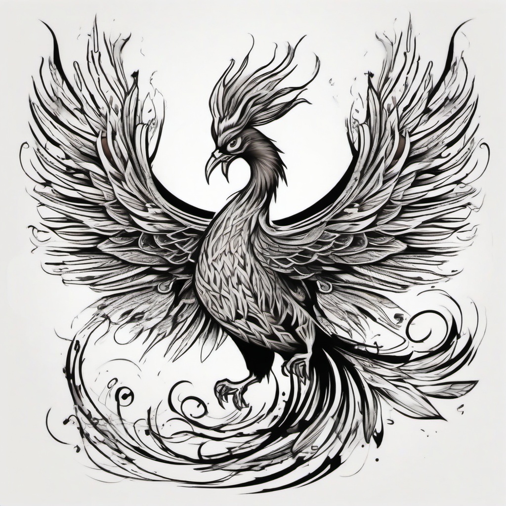 Phoenix   ,tattoo design, white background