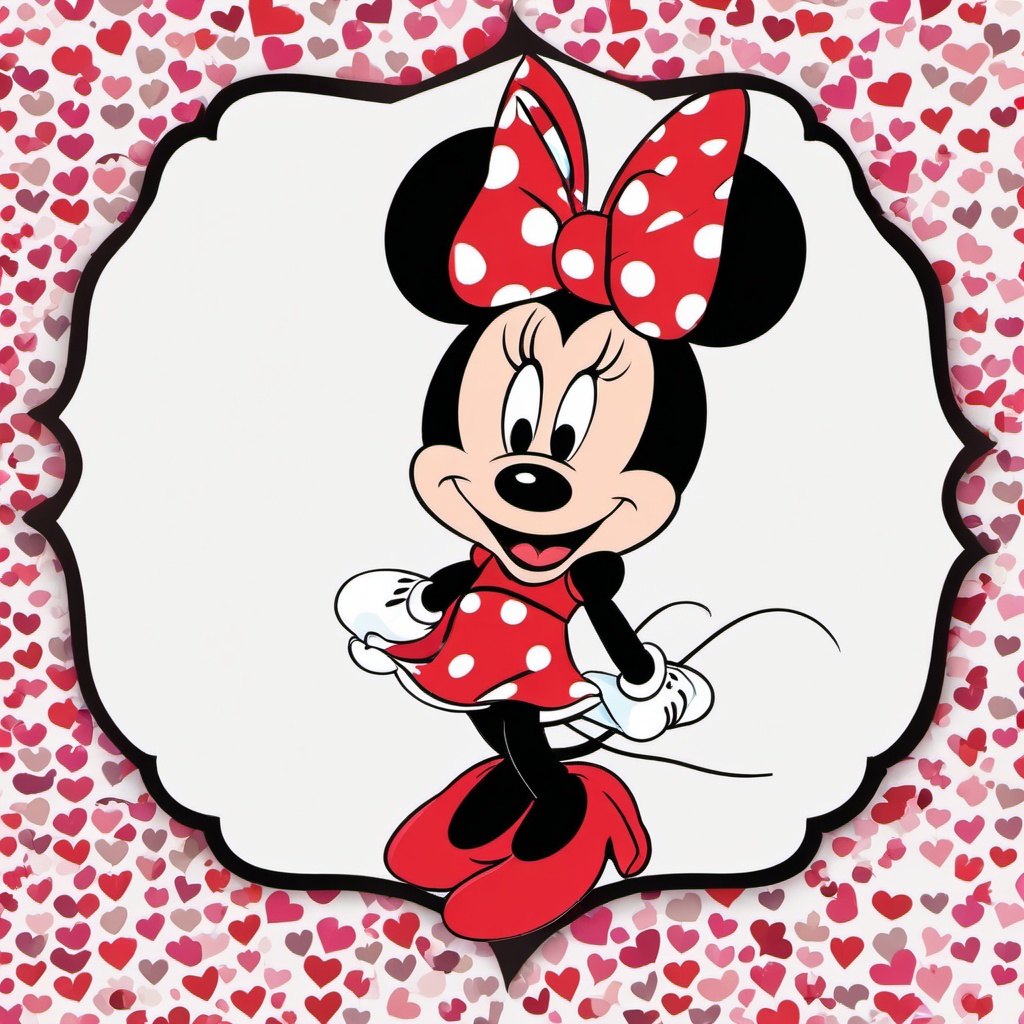 Minnie Mouse clipart - Minnie with hearts  vector clipart