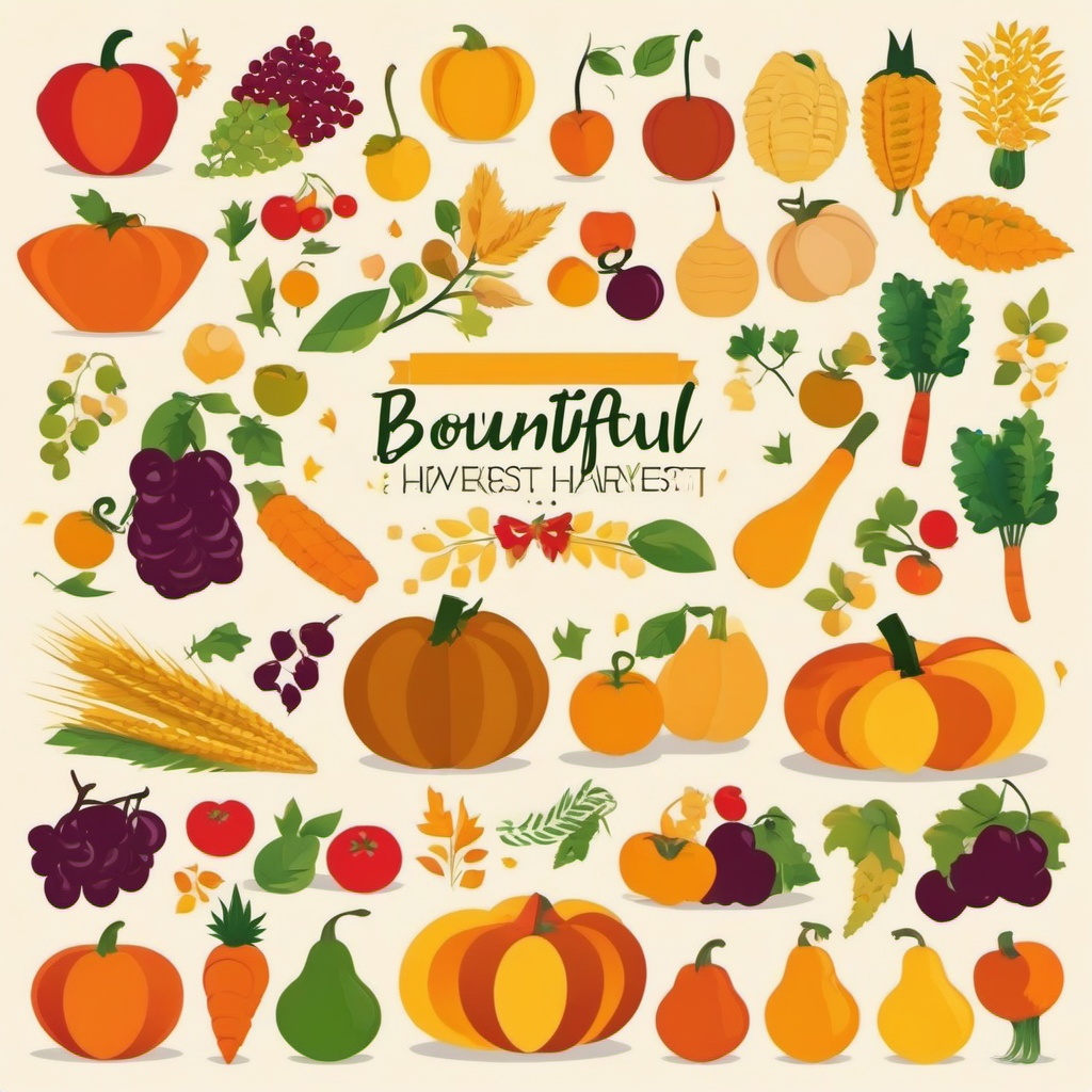 Harvest Celebration clipart - Celebrating the bountiful harvest, ,vector color clipart,minimal