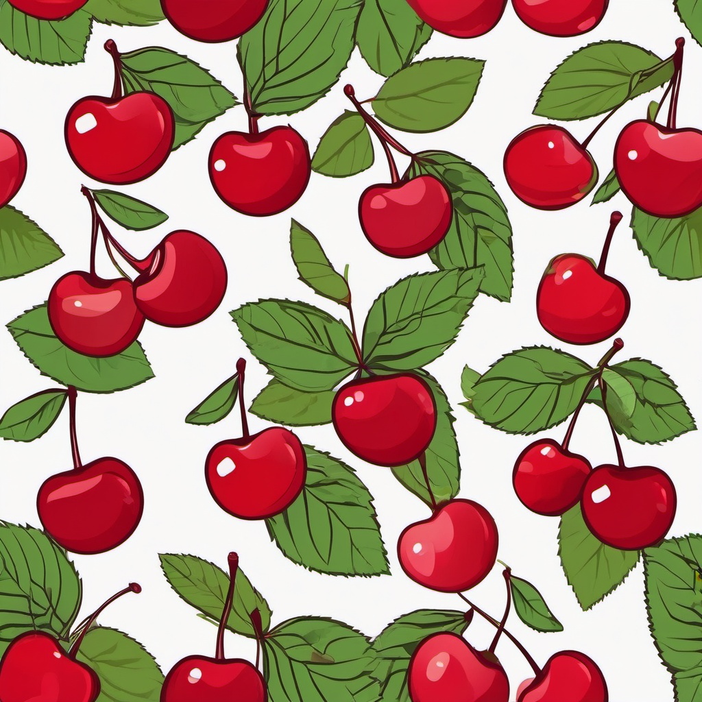 Cherry Clipart - Sweet and succulent red cherries.  color vector clipart, minimal style