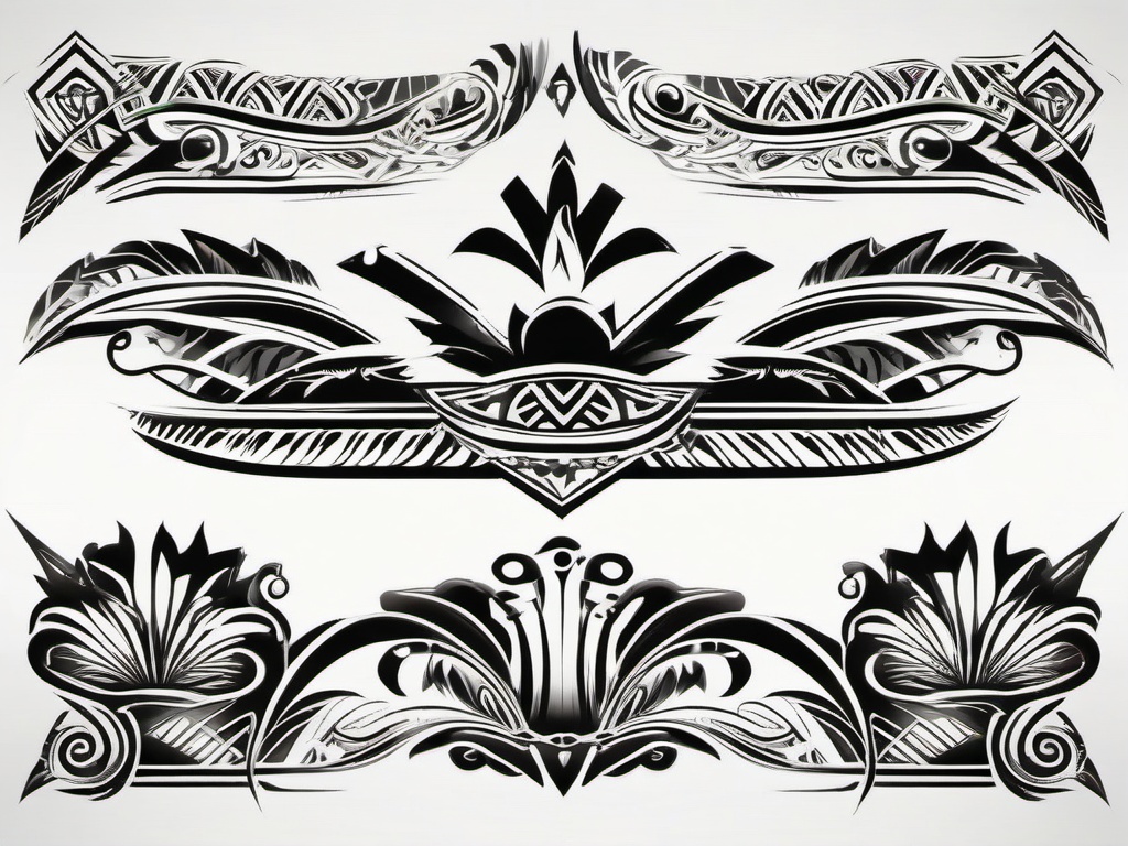 Tribal Hawaiian Islands Tattoo - Embrace the spirit of the Hawaiian islands with a tribal-inspired tattoo capturing the essence of the archipelago.  simple vector color tattoo,minmal,white background