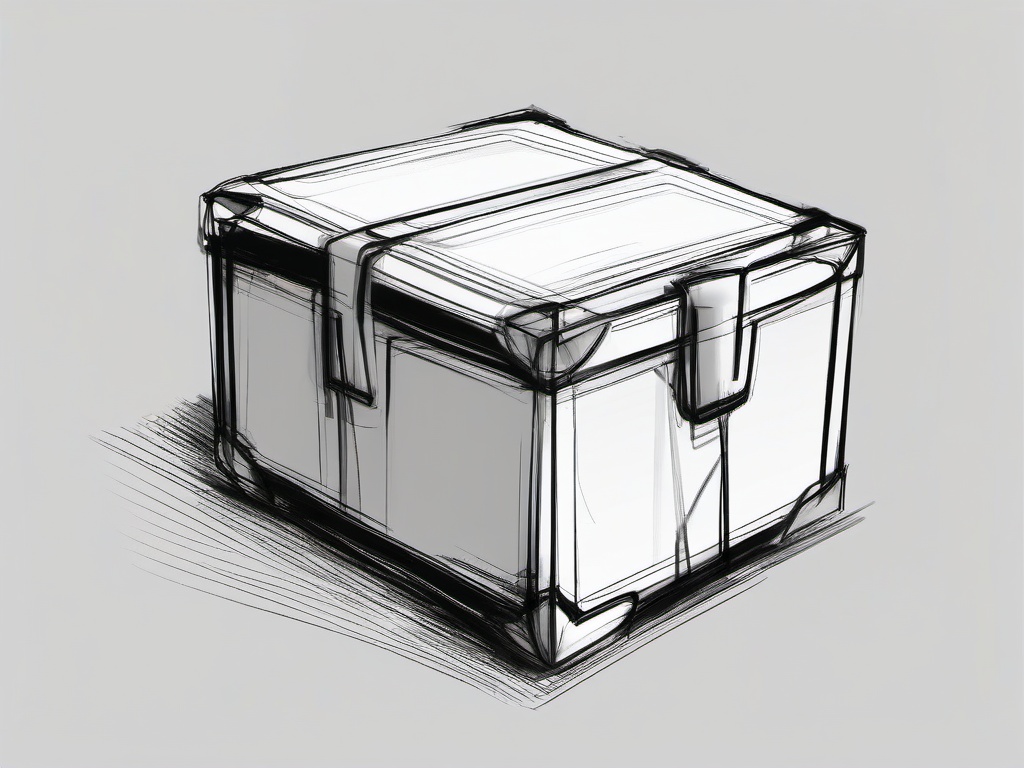 sketch of box  minimal rough sketch scribbles,doodles,black and white