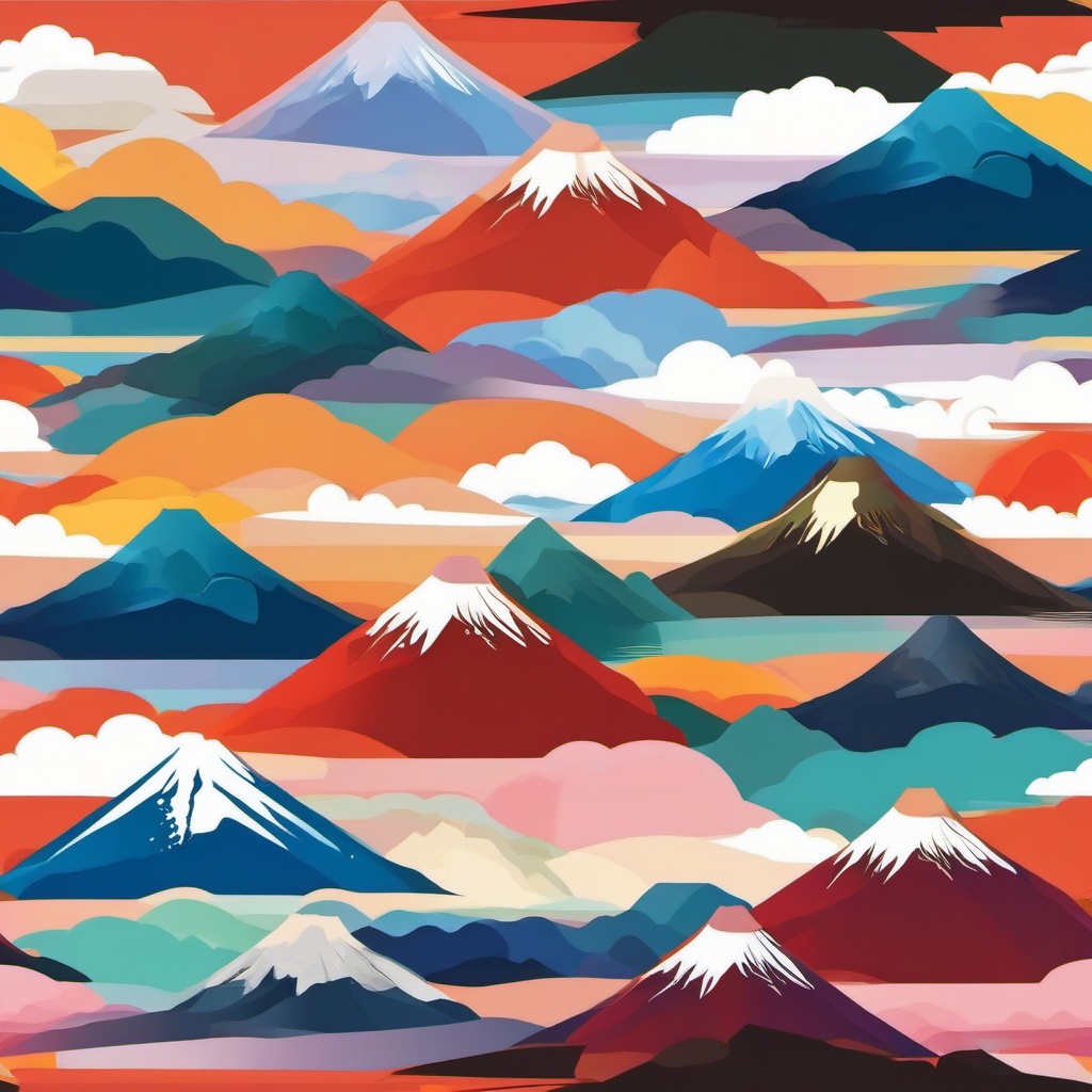 The Mount Fuji clipart - Iconic stratovolcano in Japan, ,color clipart vector style