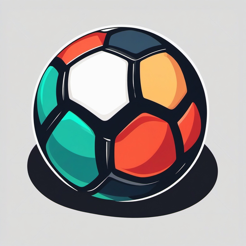 Soccer Ball Clipart - A soccer ball in the stadium.  color clipart, minimalist, vector art, 