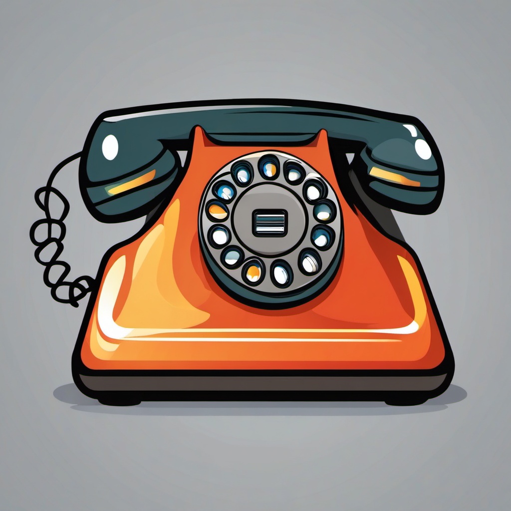 Phone clipart - Phone symbolizing communication and calls,  color clipart, vector art