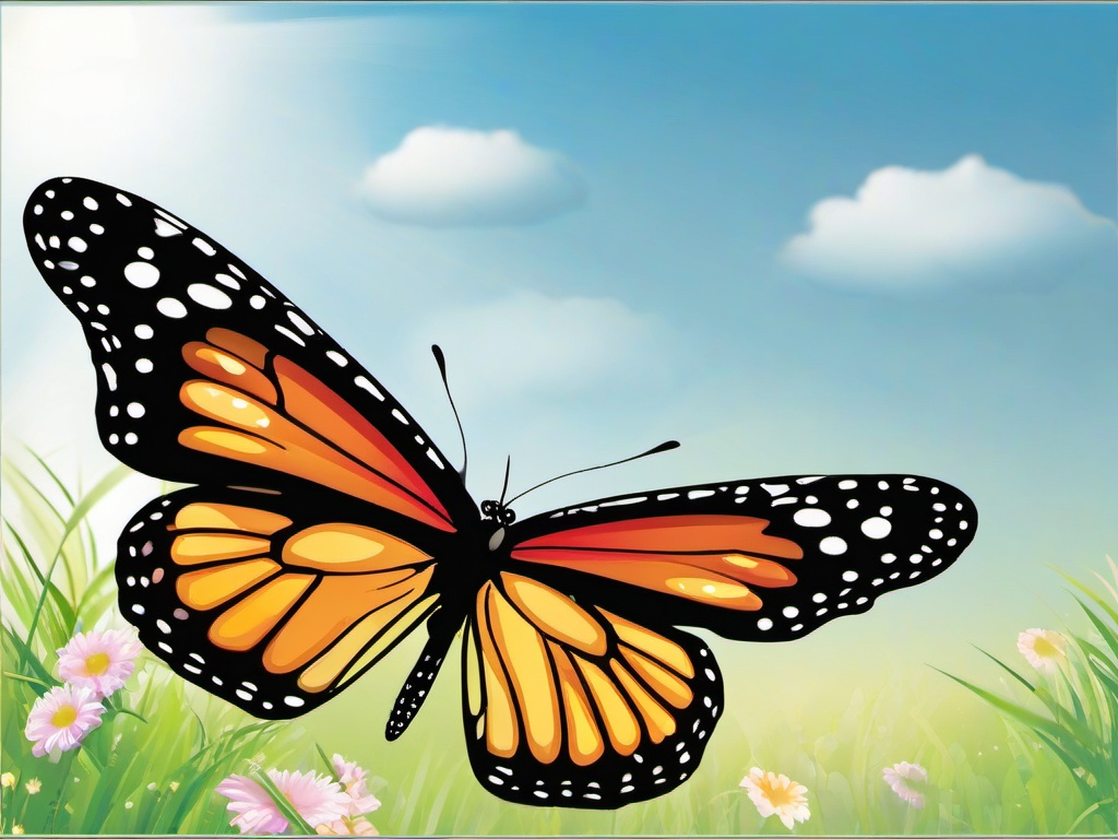 Buttefly clipart - butterfly flying in the air  