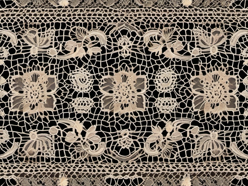 Vintage lace tablecloth top view, photo realistic background, hyper detail, high resolution